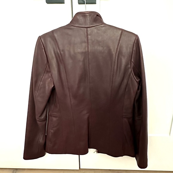 Cole Haan Red-brown Genuine Lamb skin Jacket Size Small/Petite - Picture 2 of 7
